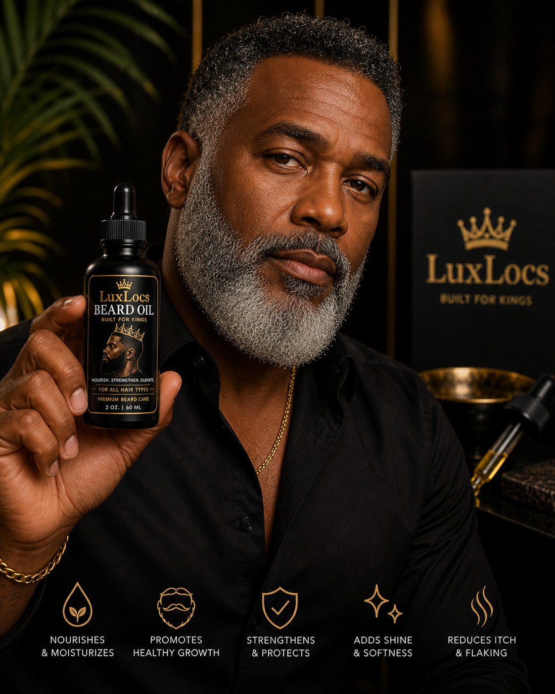LuxLocs Premium Beard Serum(2oz / 60ml) Built for Kings