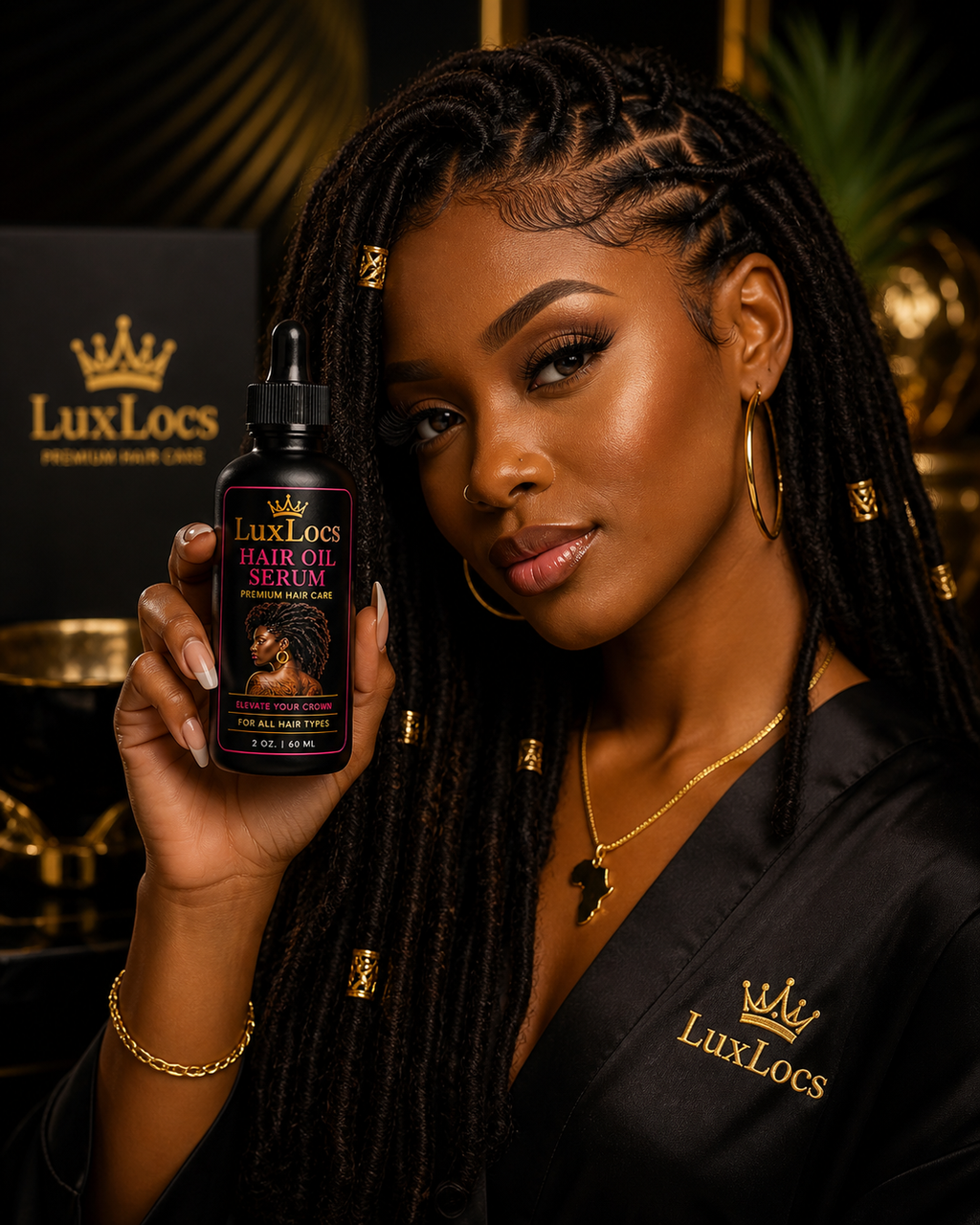 LuxLocs Premium Hair Oil Serum (2oz / 60ml)